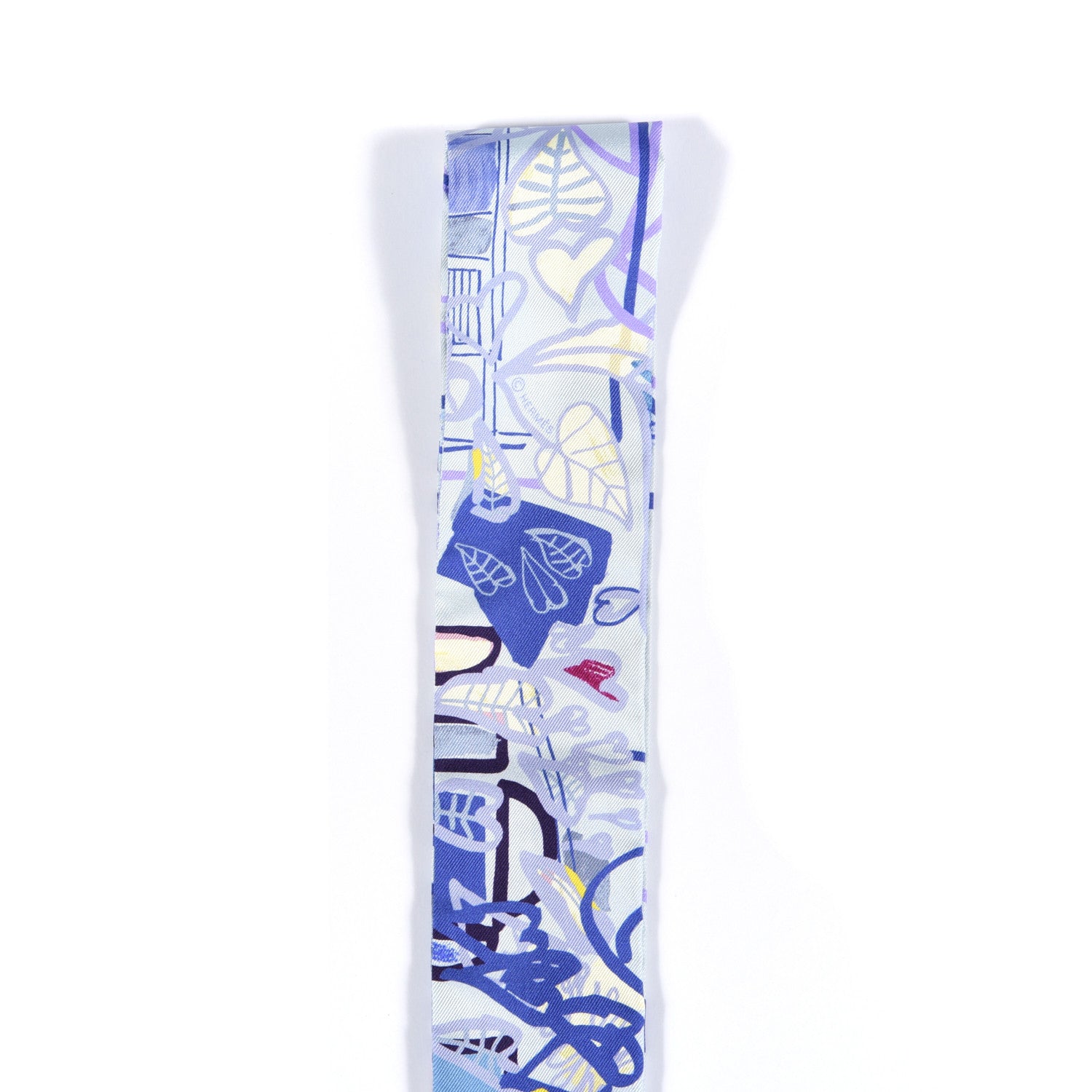 Hermes Silk Modernisme Tropical Twilly Bleu Ciel Jaune Vif 4 of 4