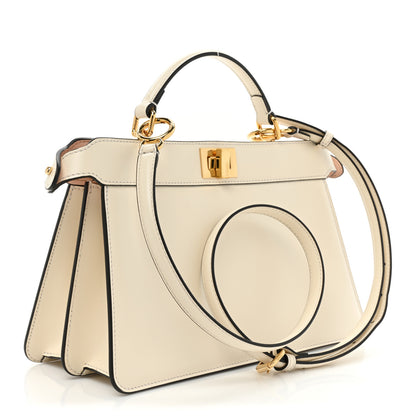 Fendi Vitello King Luxor Shiny Nappa Medium Peekaboo I SEE U East West Satchel White Light Rose 3 of 13