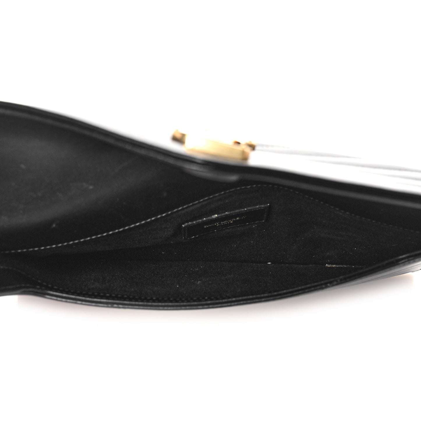 Calfskin Matelasse Chevron Monogram Uptown Clutch Black