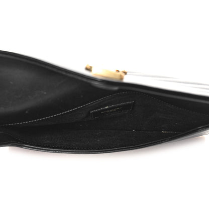 Saint Laurent Calfskin Matelasse Chevron Monogram Uptown Clutch Black 5 of 12