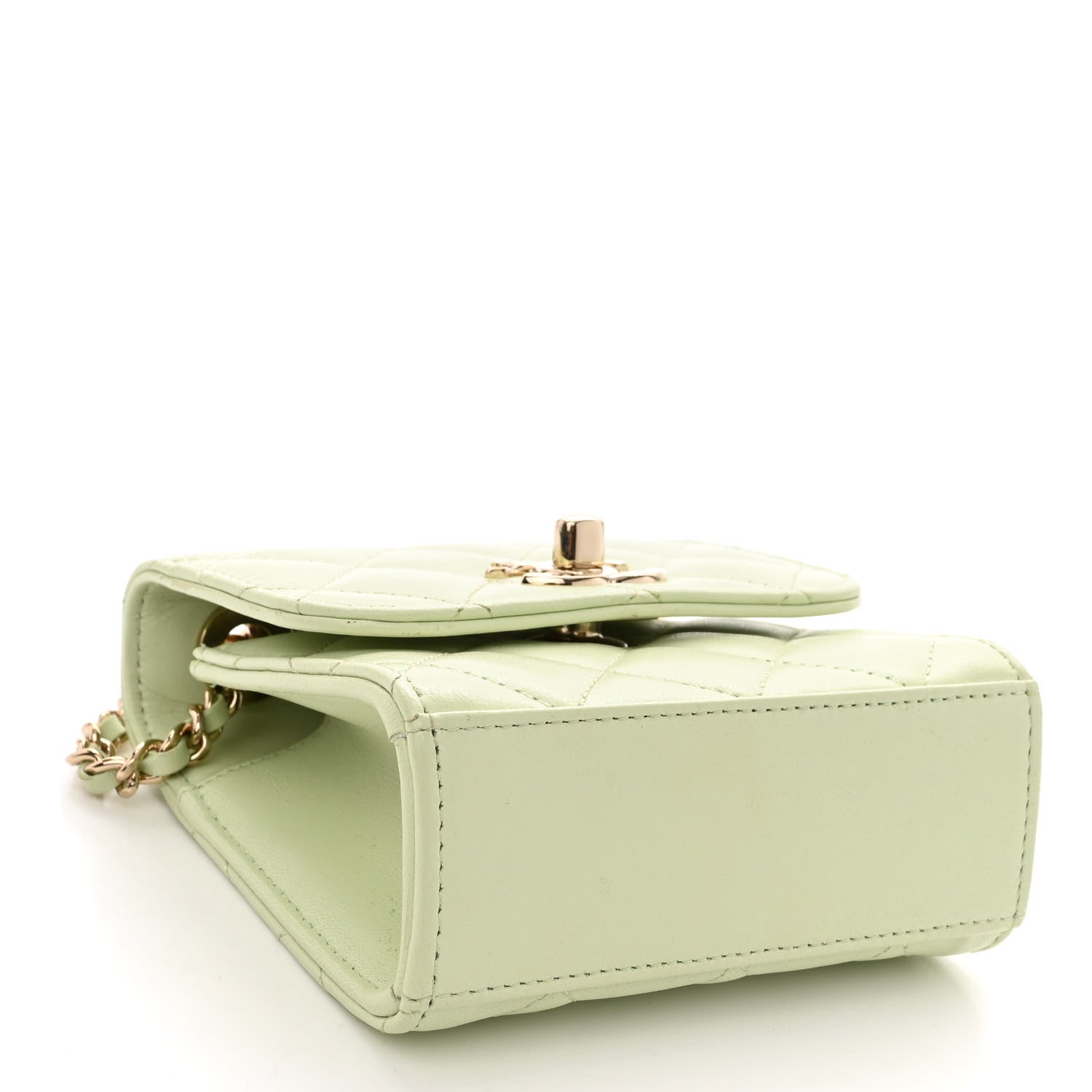 Chanel Lambskin Quilted Mini Trendy CC Chain Wallet Sea Green 4 of 11