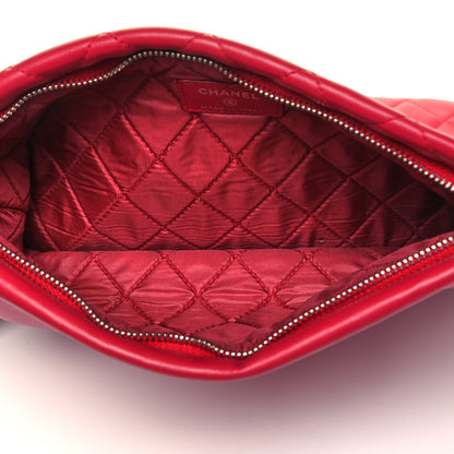 Chanel Lambskin Quilted CC Beauty Clutch Red 5 of 7