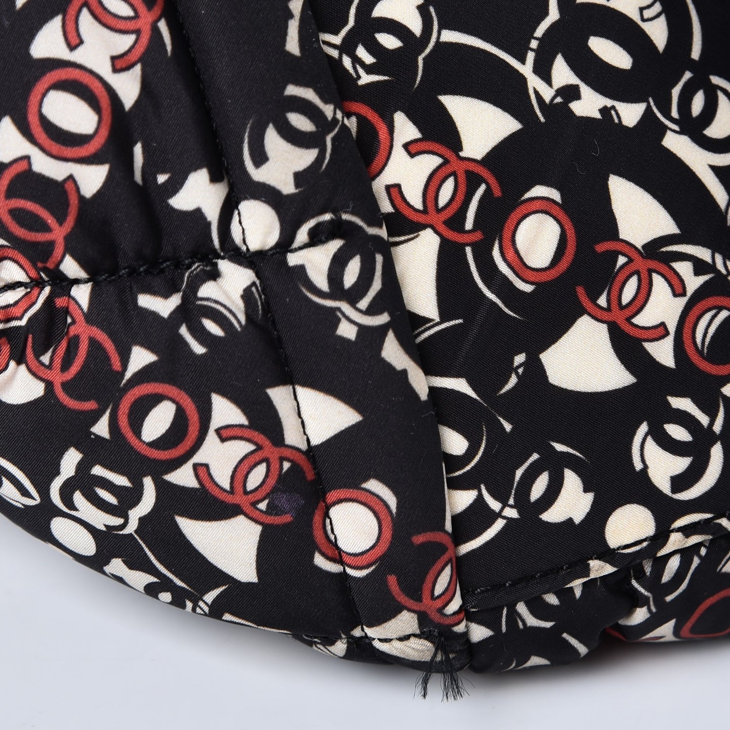 Nylon Quilted Printed Coco Bowler Black