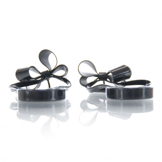 Valentino Garavani PVC Jellow Bow Thong Sandals 38 Black 3 of 6