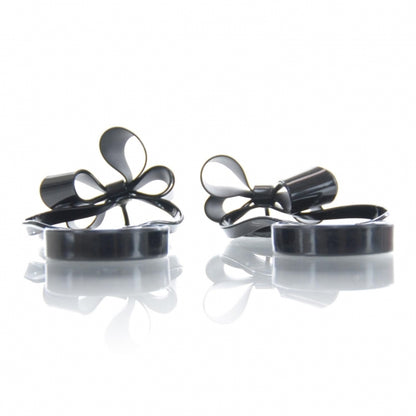 Valentino Garavani PVC Jellow Bow Thong Sandals 38 Black 3 of 6