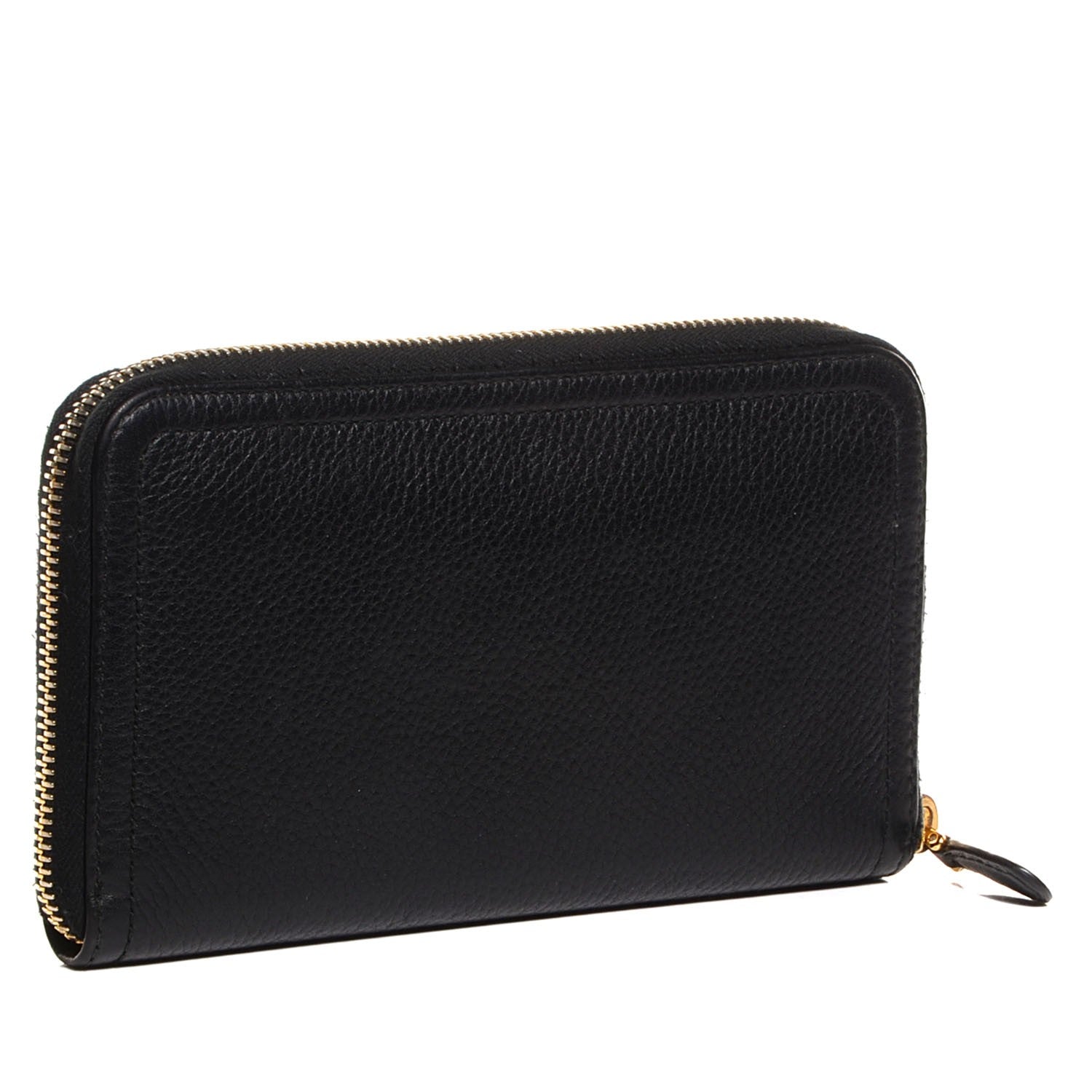Prada Vitello Daino Zip Around Wallet Nero Black 3 of 9