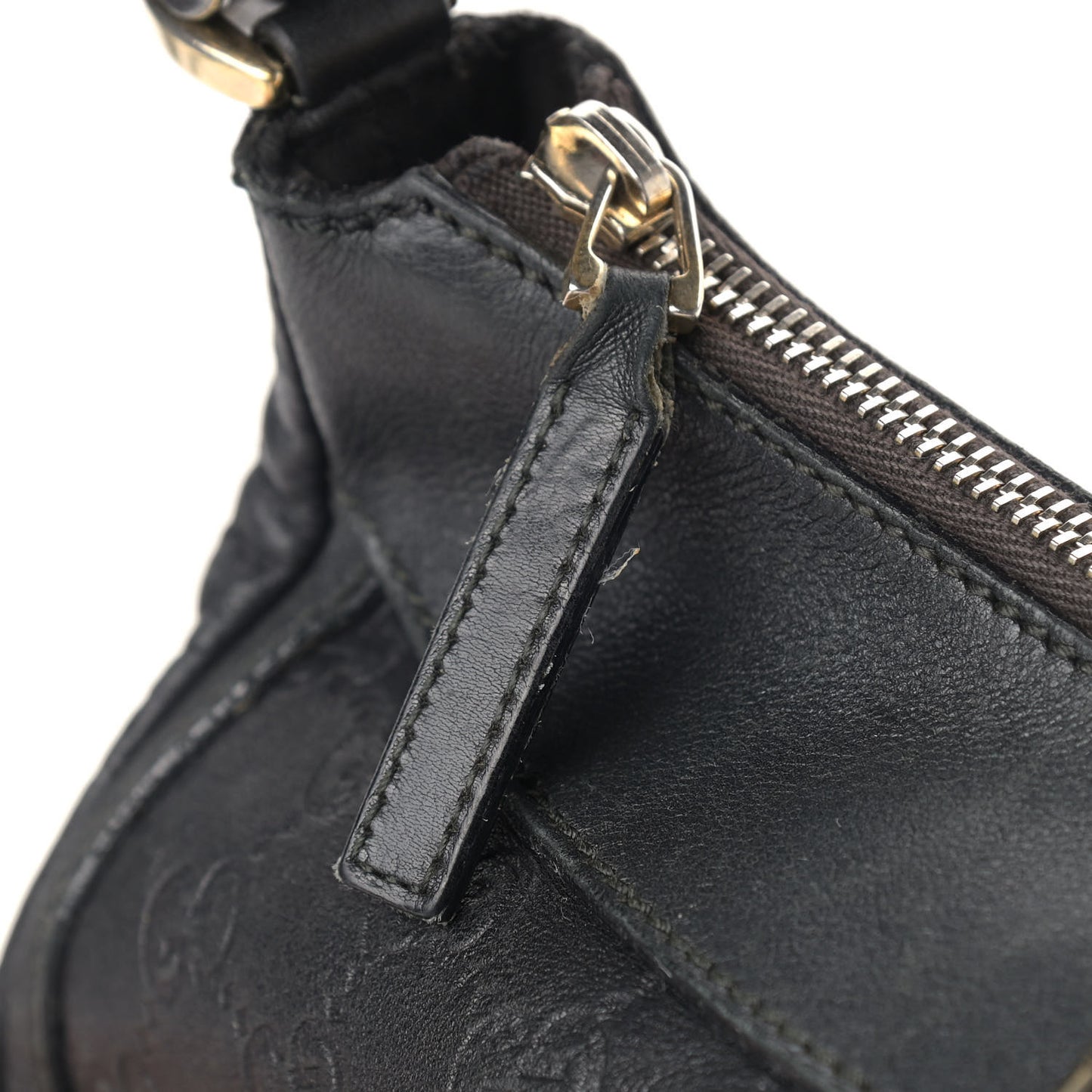 Guccissima Large D Gold Ring Hobo Black