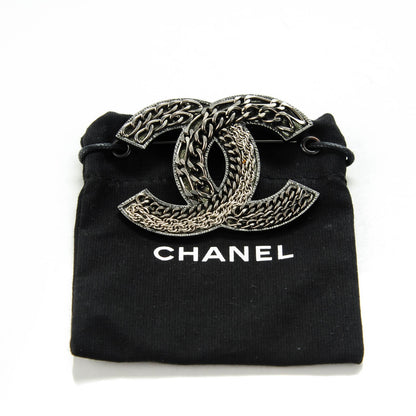 Chanel Ruthenium Chain CC Large Brooch Pin 7 of 7