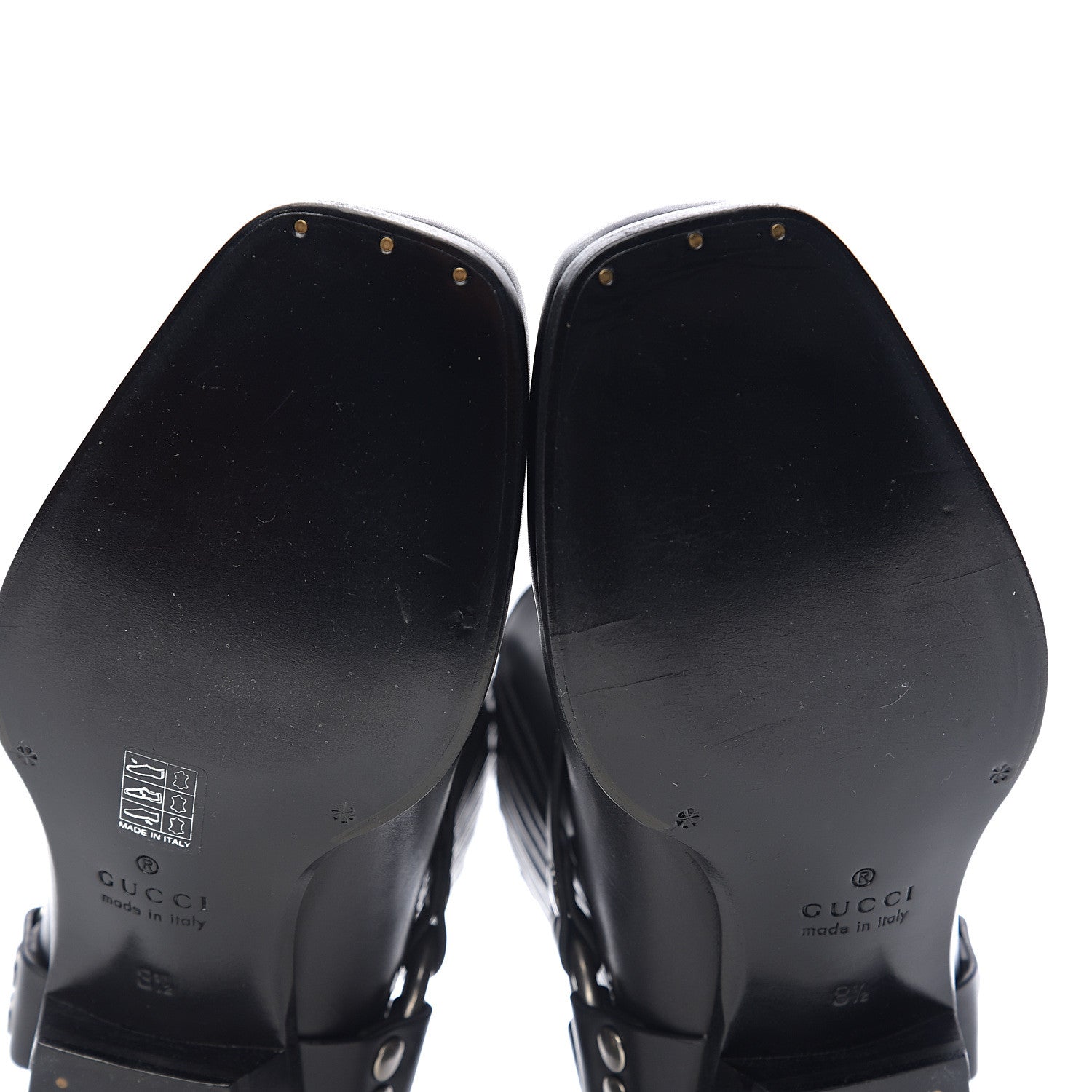 Gucci Calfskin Mens Harness Ankle Boots 8.5 Black 7 of 9
