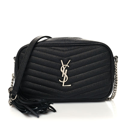 Saint Laurent Grain De Poudre Matelasse Monogram Mini Lou Camera Bag Black 1 of 12