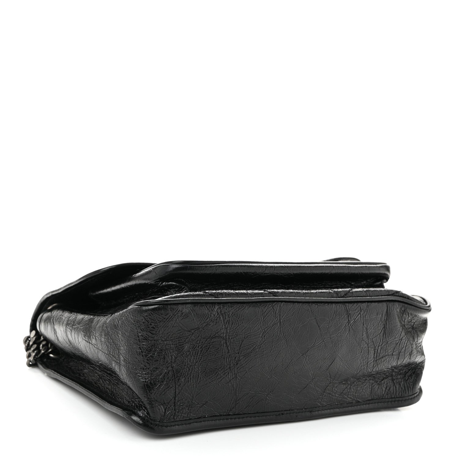 Saint Laurent Crinkled Calfskin Matelasse Monogram Medium Niki Chain Satchel Black 4 of 10