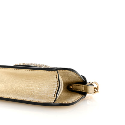 Valentino Garavani Metallic Calfskin Crystal Vlogo Micro Loco Shoulder Bag Platino 9 of 9