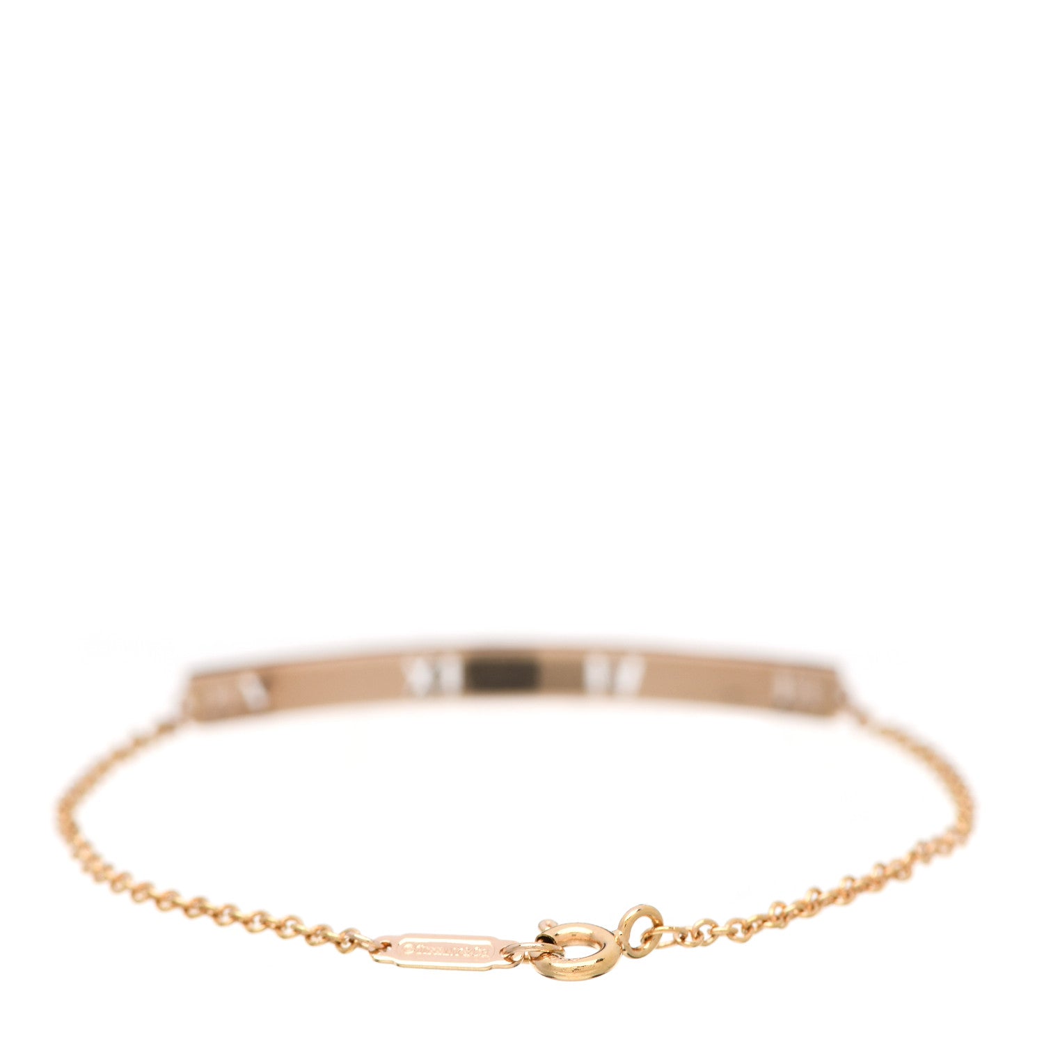 Tiffany 18K Rose Gold Diamond Atlas Bar Pierced Bracelet 2 of 5