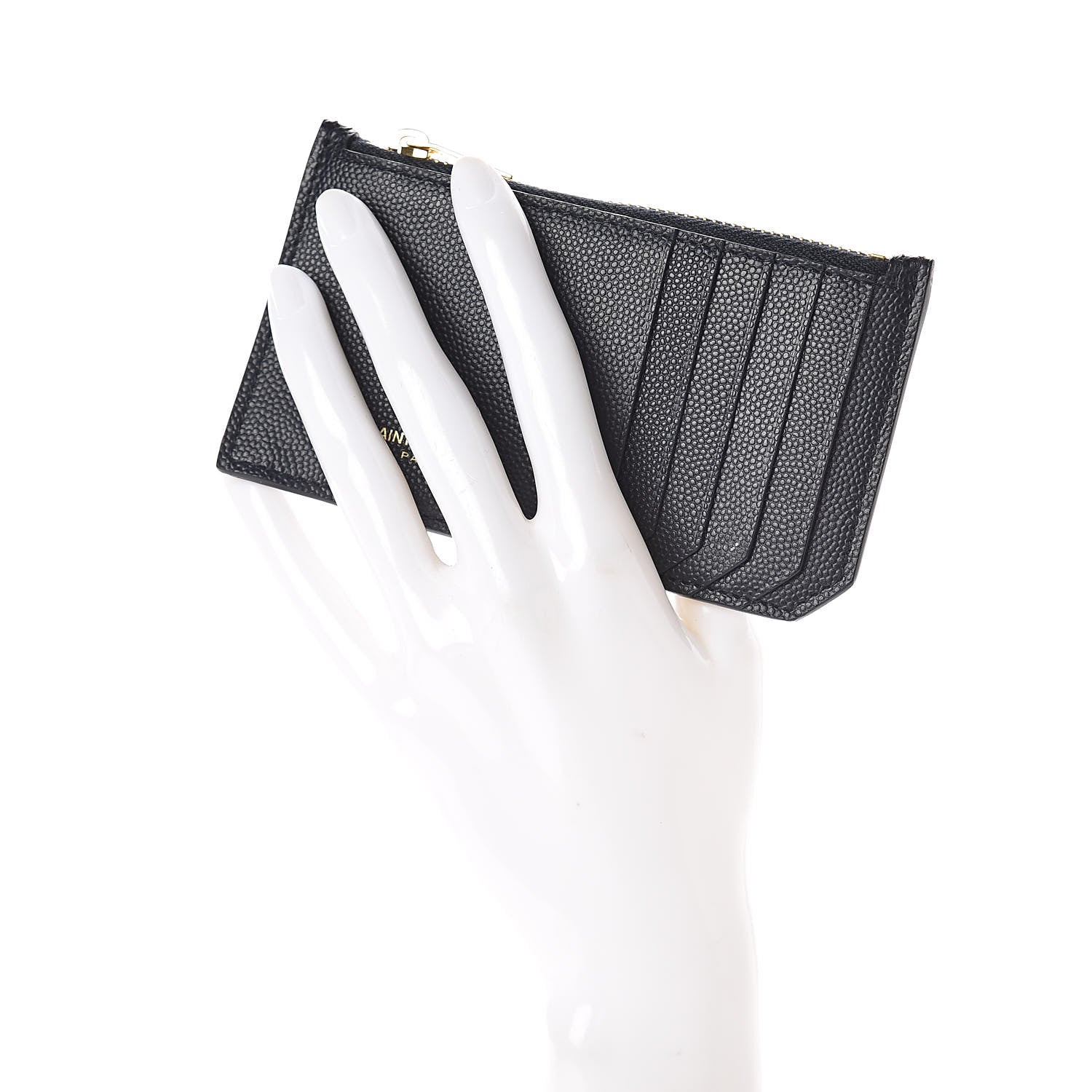 Saint Laurent Grain de Poudre 5 Fragments Zip Pouch Card Holder Marine 2 of 8