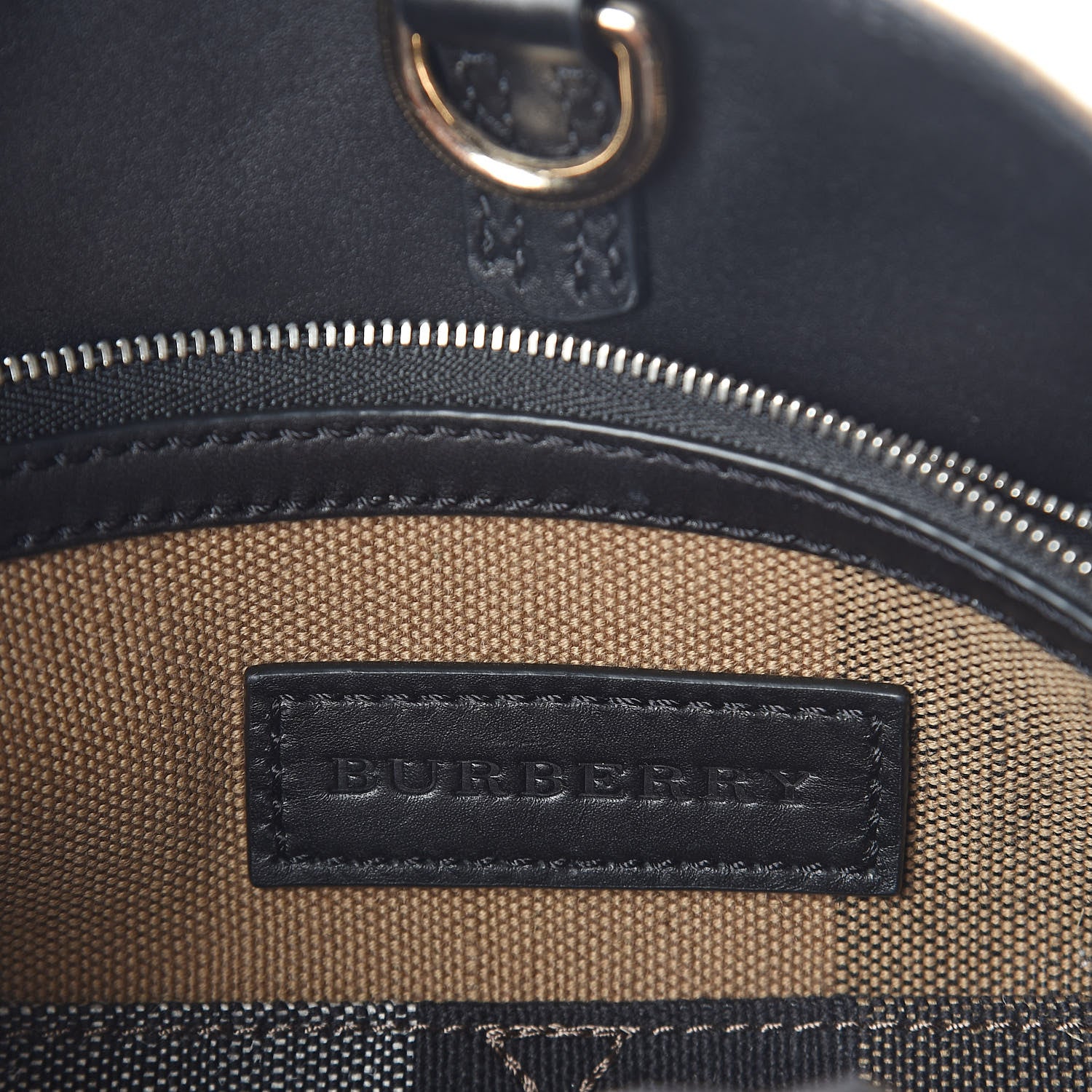Burberry Canvas Mega Check Medium Ashby Hobo Black 7 of 10