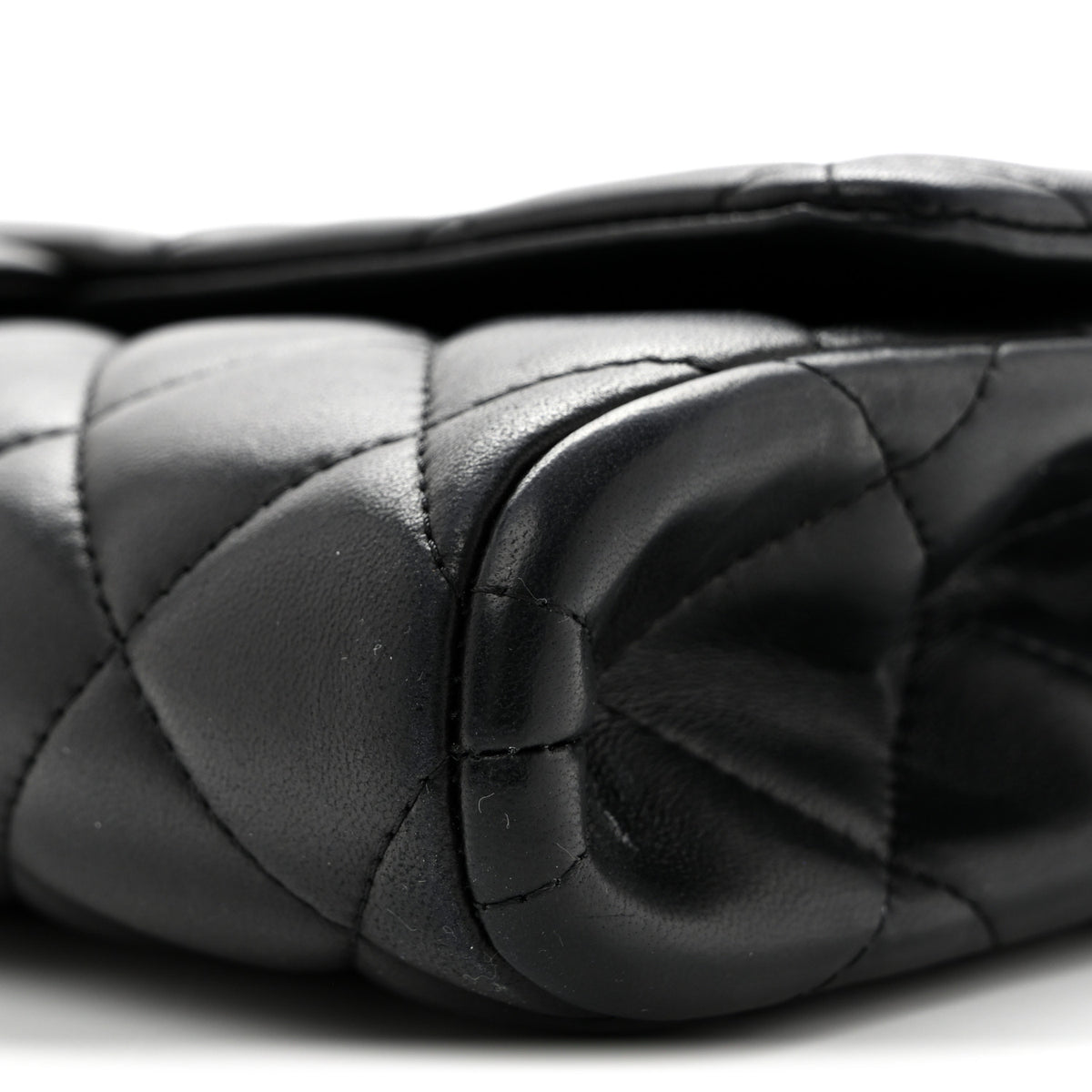 Lambskin Quilted Clutch with Chain Flap Black