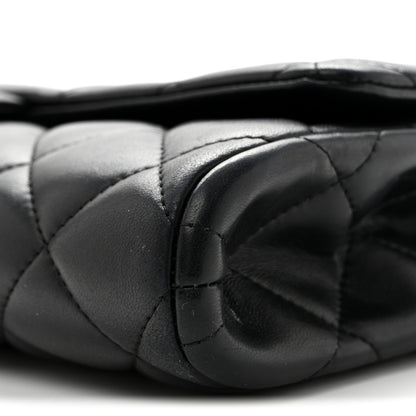 Chanel Lambskin Quilted Clutch with Chain Flap Black 10 of 12
