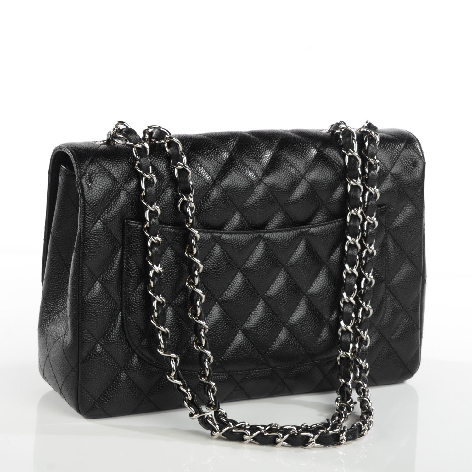 Chanel Caviar Quilted Jumbo Single Flap Black 3 of 8
