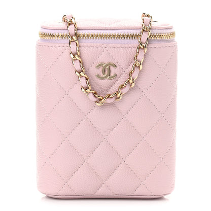 Chanel Caviar Quilted Small Vertical Coco Beauty Vanity Case With Chain Light Pink 1 of 11