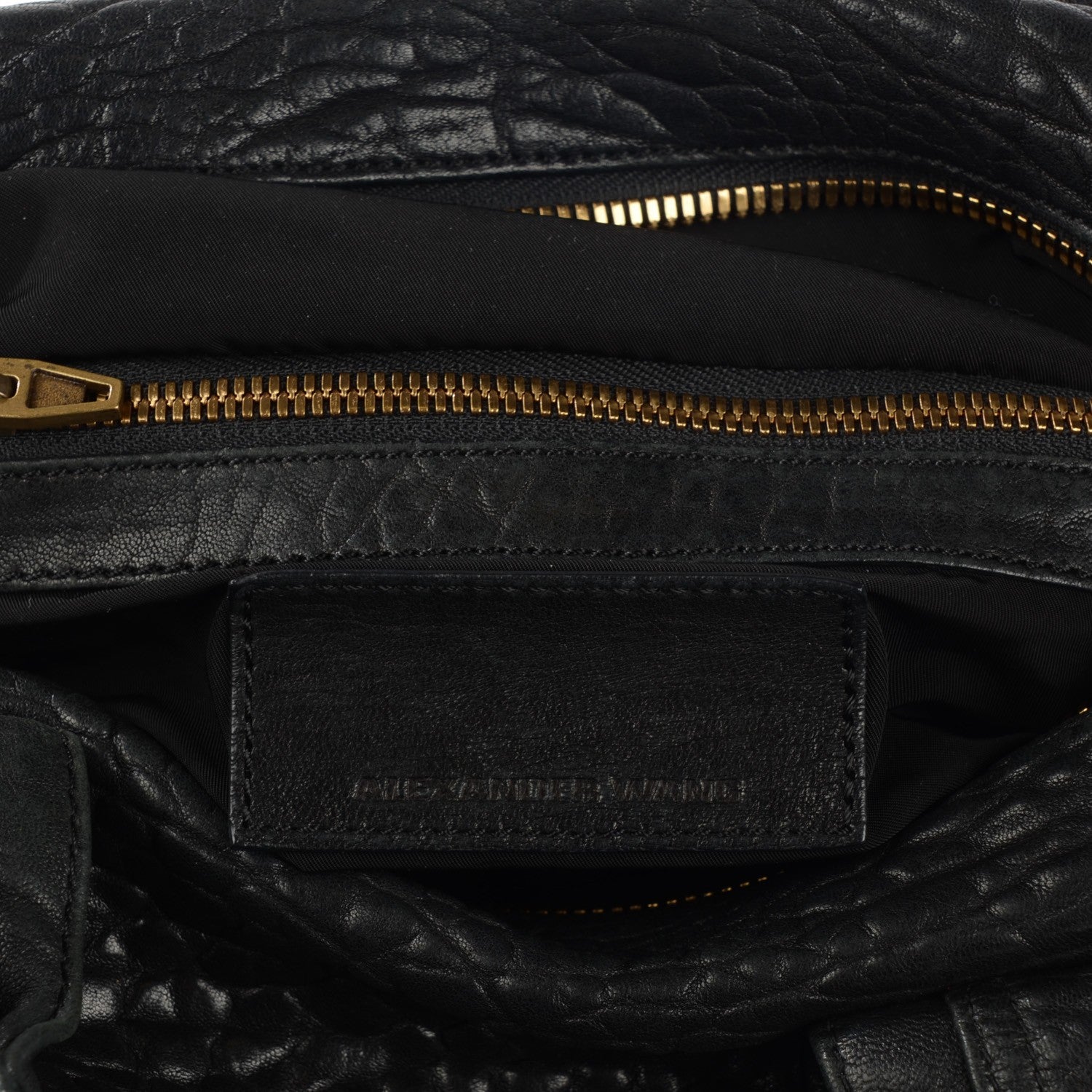 Alexander Wang Pebbled Lambskin Rocco Black Antique Brass Hardware 6 of 9