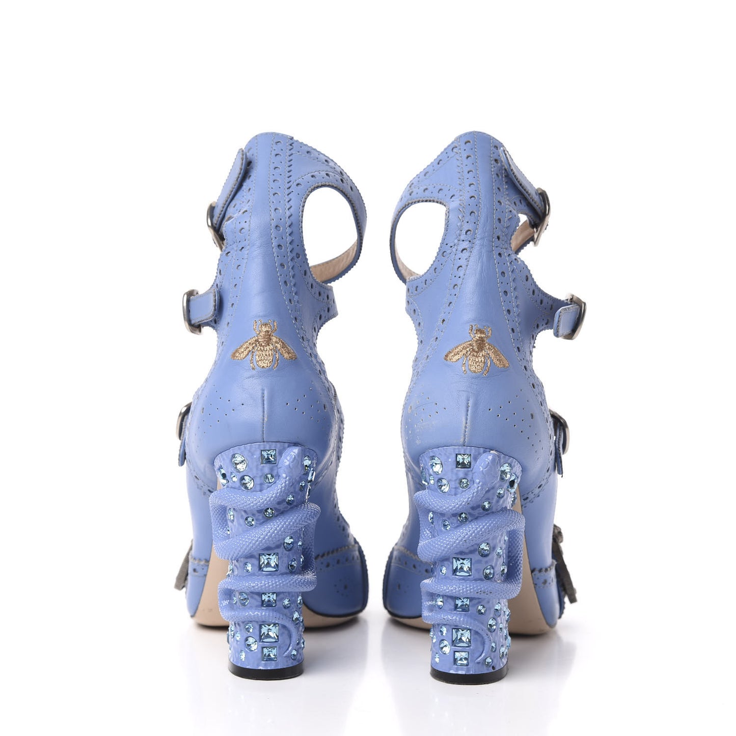 Calfskin Queercore Mid Calf Loafer Pumps 38 Sky Blue