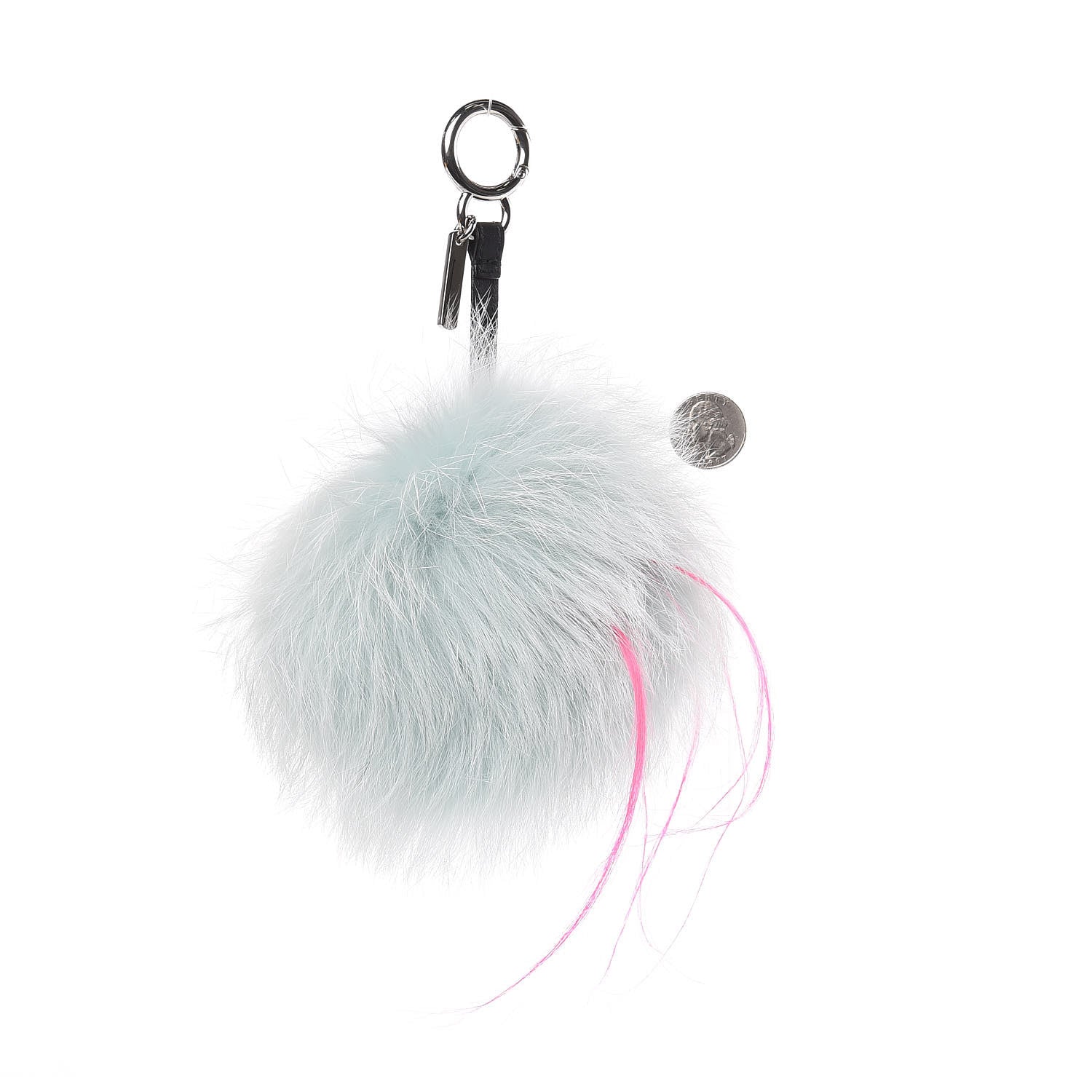 Fendi Fox Rabbit Goat Mink Fur Vitello Flamingo Bagood Monster Bag Bug Charm Light Blue 2 of 3