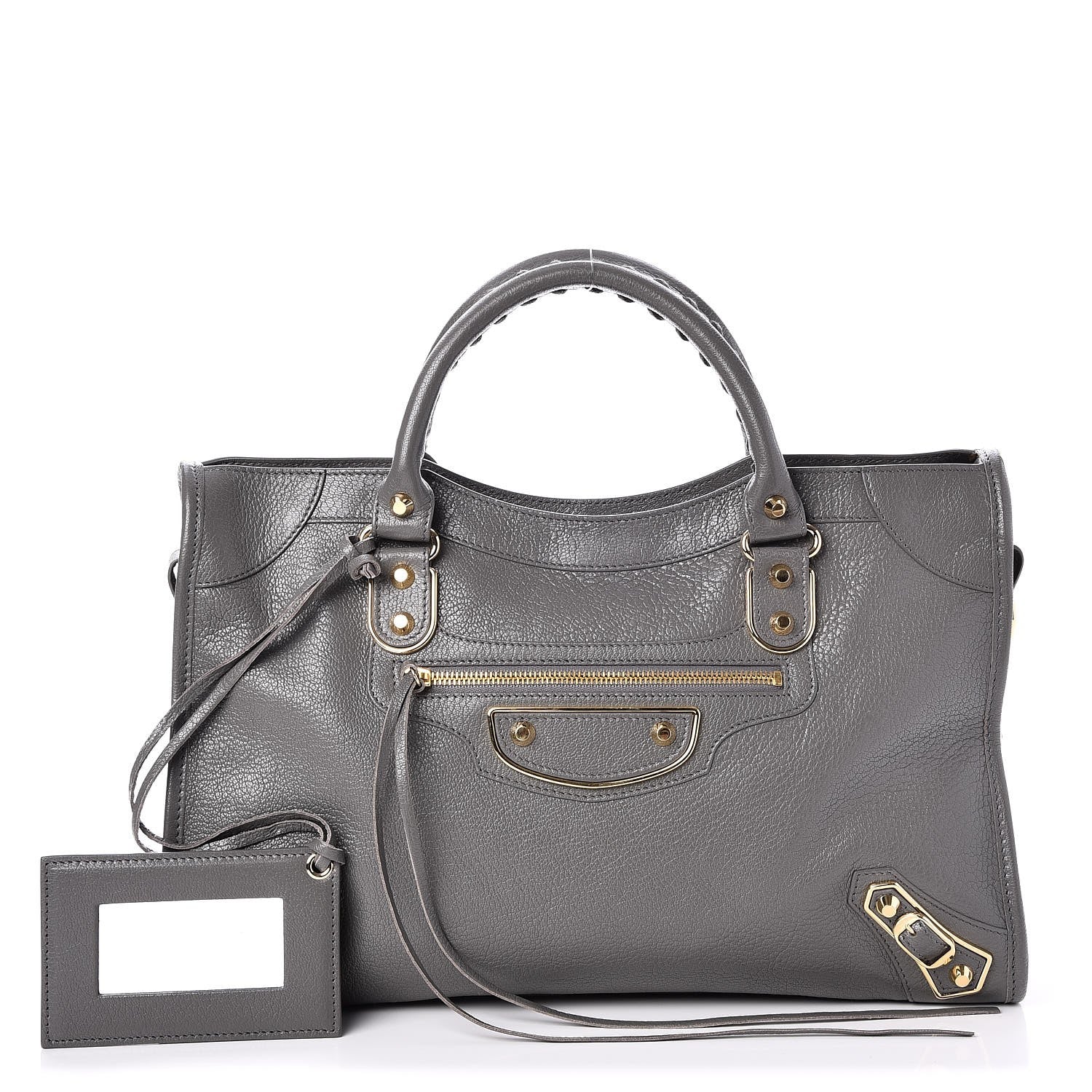Balenciaga Chevre Gold Metallic Edge Hardware City Gris Acier 1 of 7