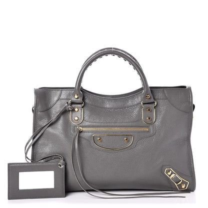 Balenciaga Chevre Gold Metallic Edge Hardware City Gris Acier 1 of 7