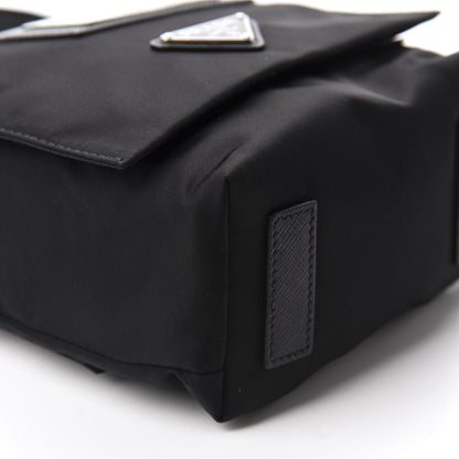 Prada Tessuto Nylon Saffiano Racing Logo Flat Messenger Bag Black 6 of 10