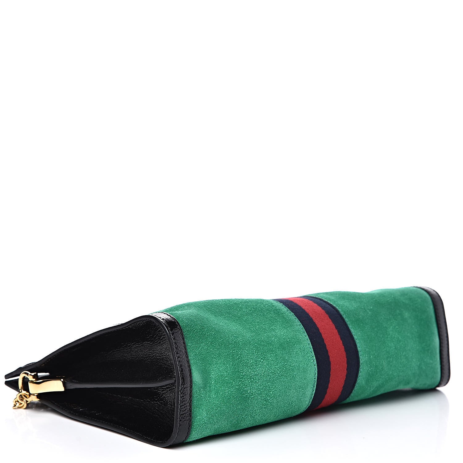Gucci Suede Patent Web Medium Ophidia Chain Shoulder Bag New Shamarock Black 4 of 12
