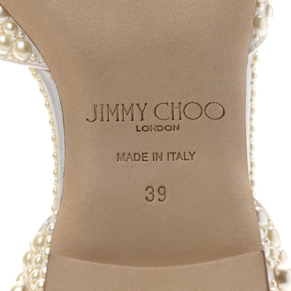 Jimmy Choo Pearl Satin Sabine Flats 39 White 6 of 8