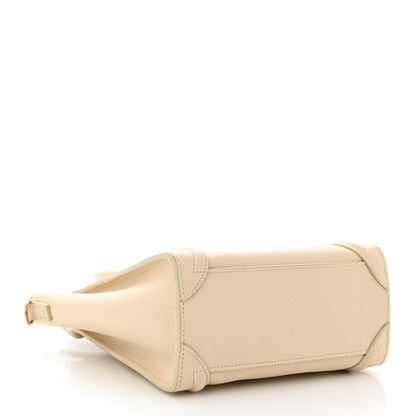 Celine Drummed Calfskin Nano Luggage Ivory 4 of 11