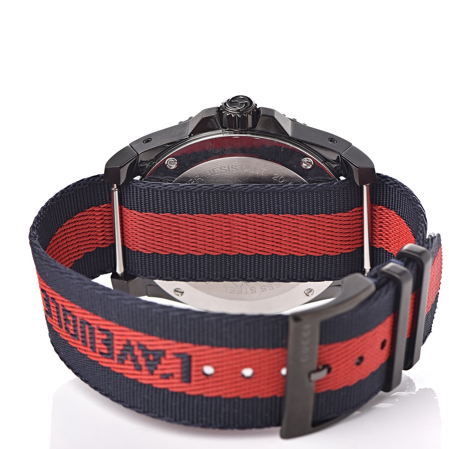 Gucci Stainless Steel Nylon 45mm Le Marche Des Merveilles Snake Quartz Watch Navy 5 of 7