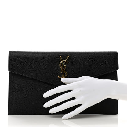 Saint Laurent Grain De Poudre Uptown Pouch Black 2 of 7