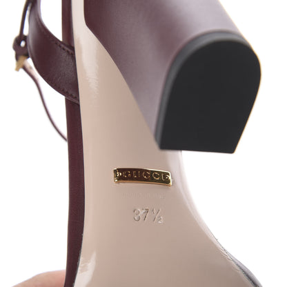 Gucci Lifford Calfskin GG Marmont Ankle Wrap 105mm Sandals 37.5 Vintage Bordeaux 7 of 7