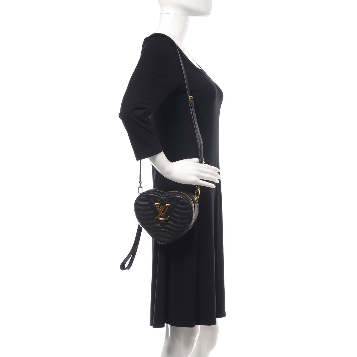 Louis Vuitton Calfskin New Wave Heart Bag Black 2 of 8