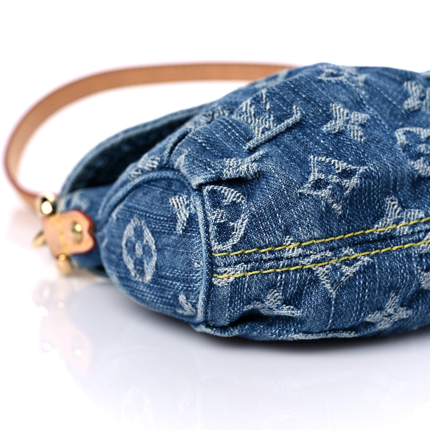 Monogram Denim Mini Pleaty Blue