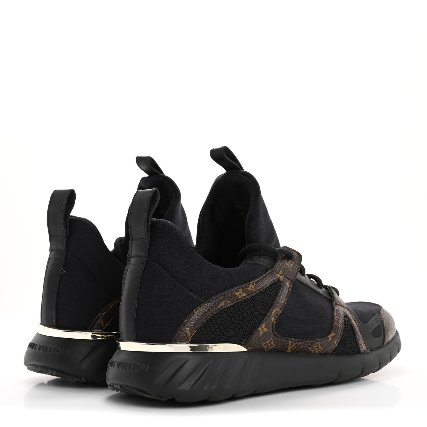 Technical Nylon Monogram Rubber Aftergame Sneakers 38.5 Black