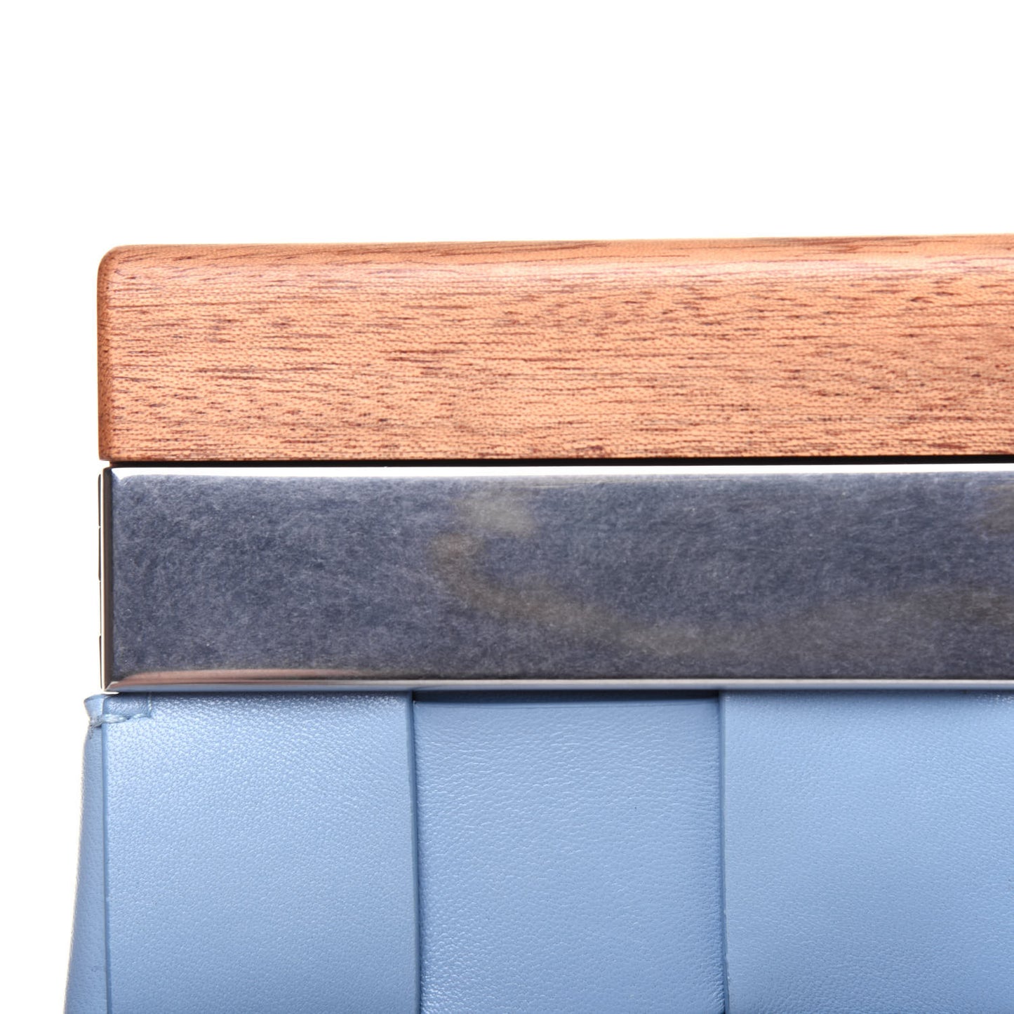 Nappa Intrecciato The Snap Clutch Ice Blue
