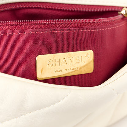 Chanel Goatskin Quilted Medium Chanel 19 Flap White 6 of 10