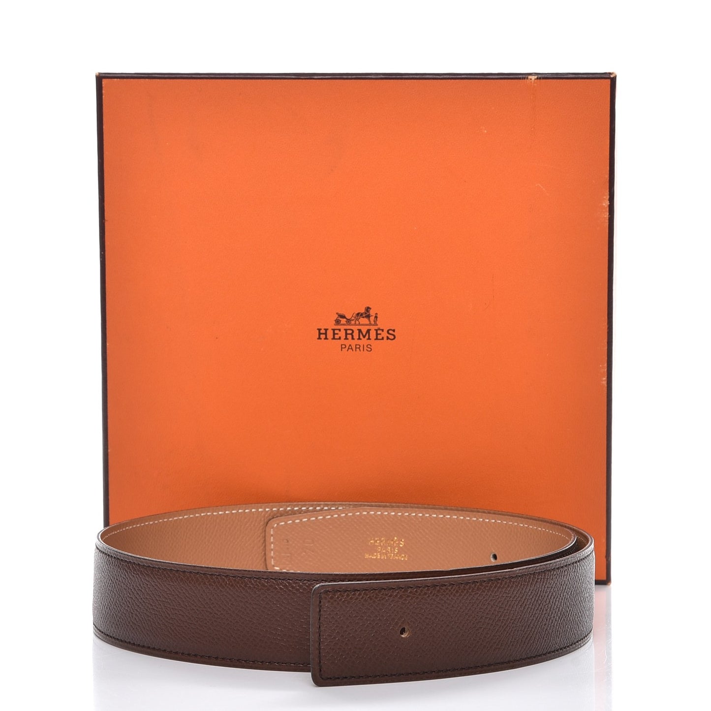 Courchevel 32mm Belt Strap 70 Chocolate Gold