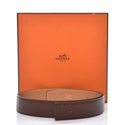 Hermes Courchevel 32mm Belt Strap 70 Chocolate Gold 6 of 6