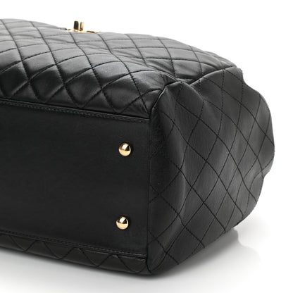 Chanel Lambskin Quilted Large Drawstring Bag Black 10 of 10