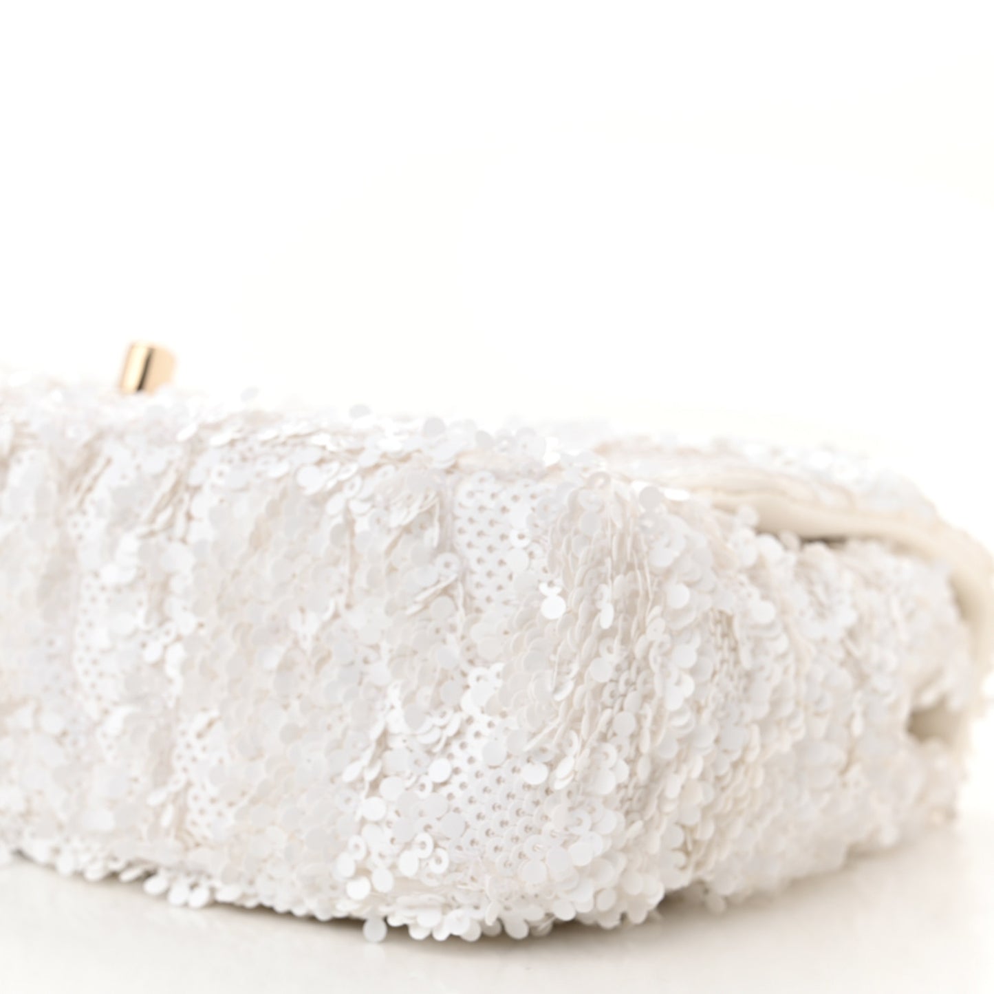 Sequin Mini Rectangular Flap White