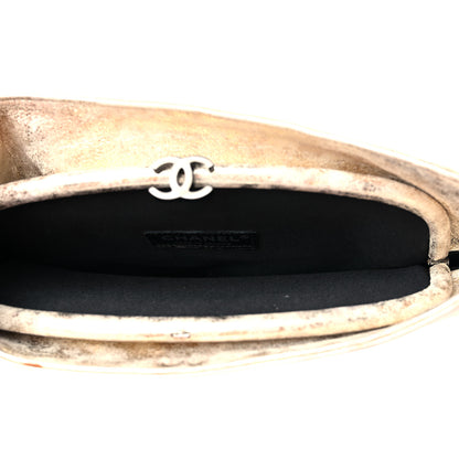 Chanel Metallic Lambskin Print Clutch Gold 5 of 10