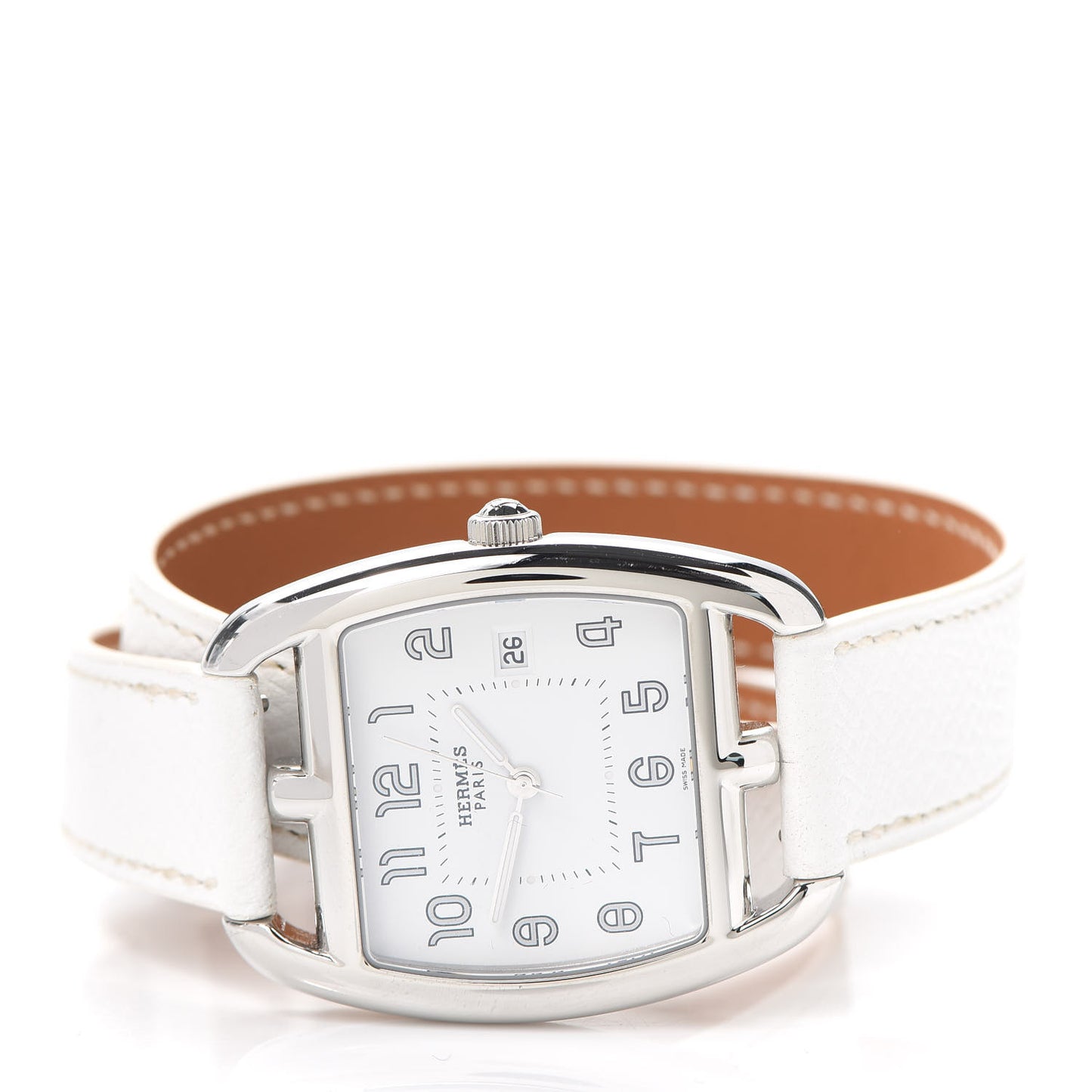 Stainless Steel Epsom 33mm Cape Cod Tonneau Double Tour Quartz Watch Blanc