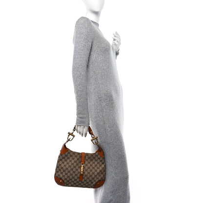 Gucci Monogram Piston Lock Jackie O Hobo Tan 2 of 13
