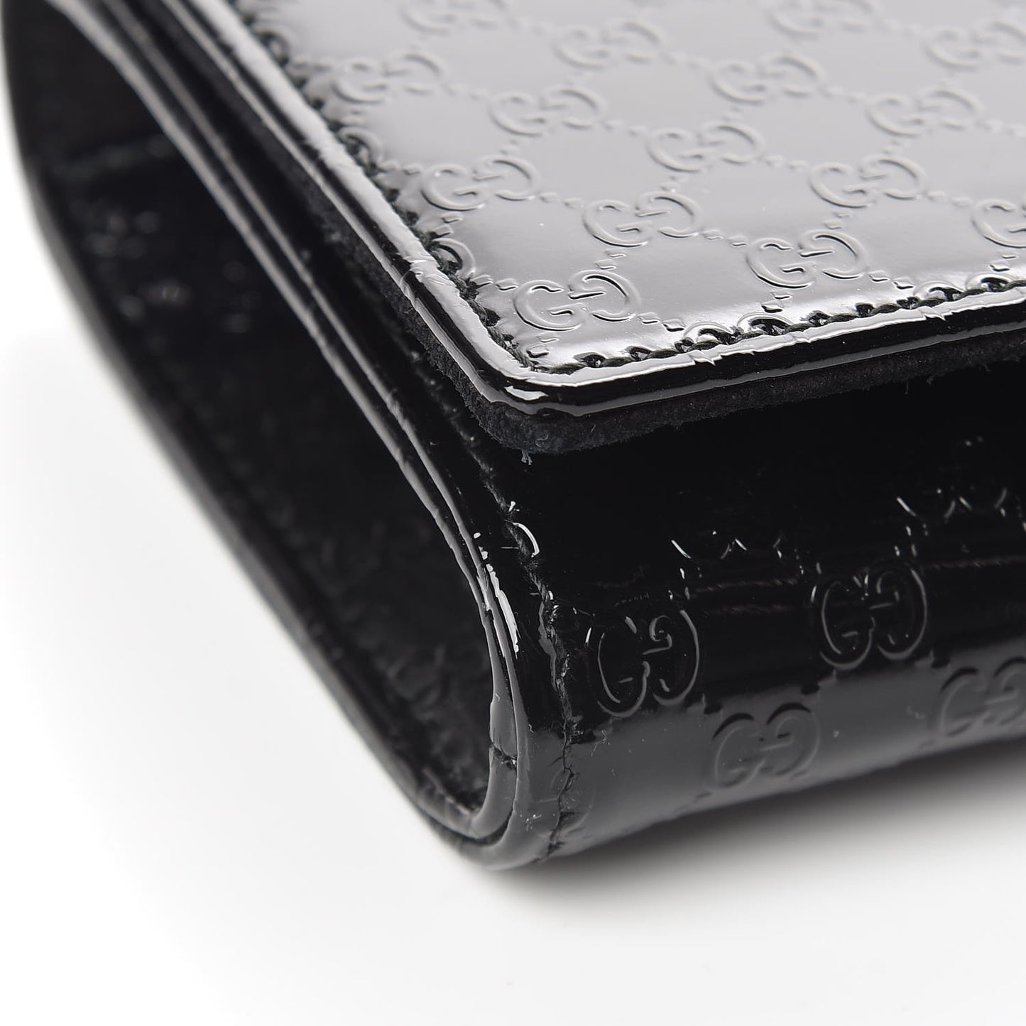 Patent Microguccissima Small Broadway Clutch Black