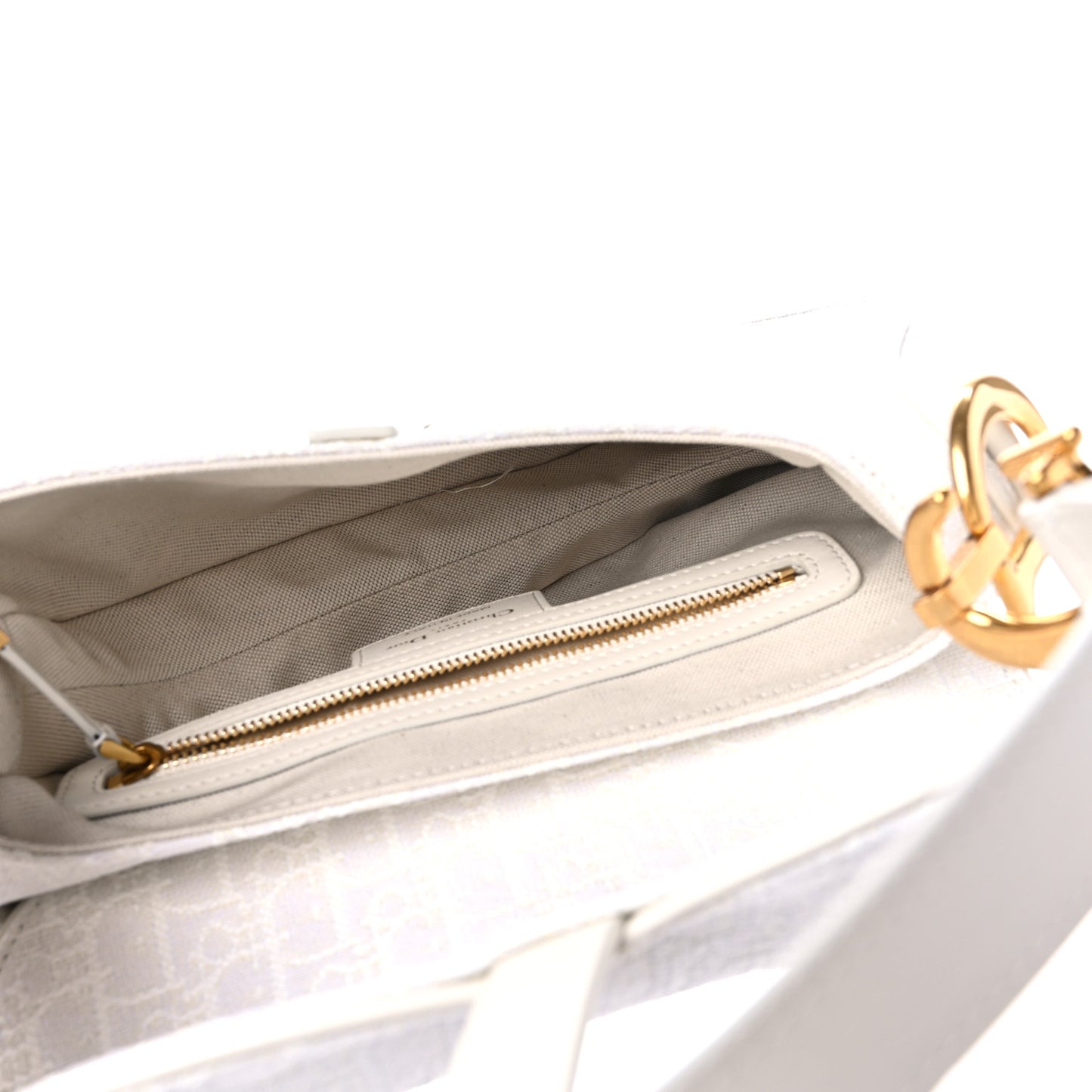 Oblique Saddle Bag White