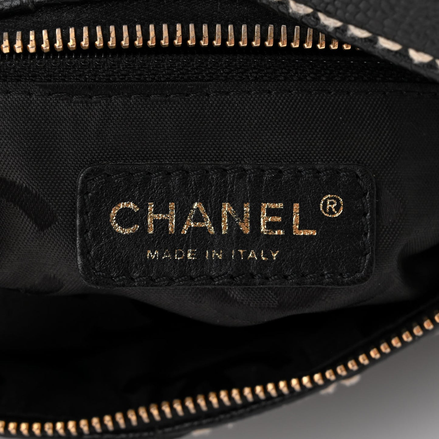 Caviar CC Stitched Medium Hobo Black